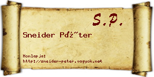 Sneider Péter névjegykártya